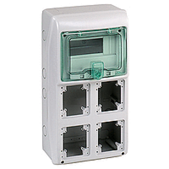 13179 - Kaedra - for power outlet - 4 openings - 1 x 8 modules, Schneider Electric