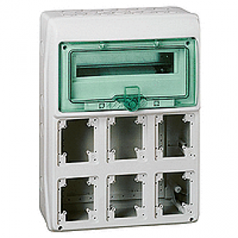 13181 - Kaedra - for power outlet - 6 openings - 1 x 12 modules, Schneider Electric