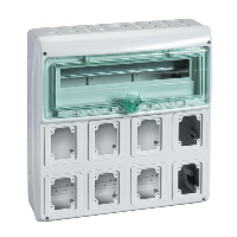 13182 - Kaedra - for power outlet - 8 openings - 1 x 18 modules, Schneider Electric