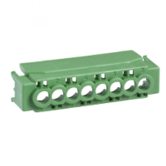 13582 - IP2 cover for 8 holes terminal block - green, Schneider Electric