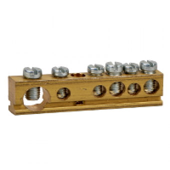 14963 - Terminal block - 80 A - 6 holes, Schneider Electric