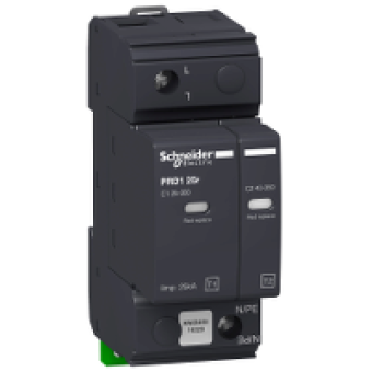 16329 - PRD1 25r modular surge arrester - 1 pole - 350V - with remote transfer, Schneider Electric