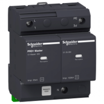 16361 - PRD1 Master modular surge arrester - 1 pole + N - 350V - with remote transfer, Schneider Electric