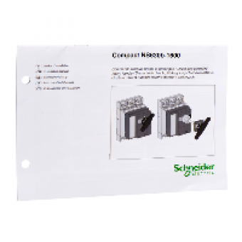 33150 - instruction manual - for NS1600 rotary handle and accessories, Schneider Electric