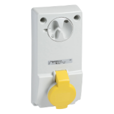 82029 - Unika interlocked socket - 16 A - 3P + E - 100...130 V AC - IP44 - panel, Schneider Electric