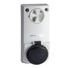 82099 - Unika interlocked socket - 32 A - 3P + N + E - 480...500 V AC - IP65 - panel, Schneider Electric