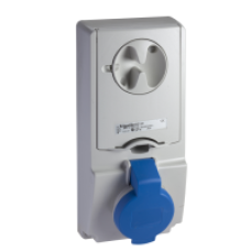 82131 - Unika interlocked socket - 16 A - 2P + E - 200...250 V AC - IP44 - panel, Schneider Electric