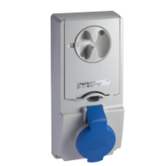 82131 - Unika interlocked socket - 16 A - 2P + E - 200...250 V AC - IP44 - panel, Schneider Electric 82131 - Unika interlocked socket - 16 A - 2P + E - 200...250 V AC - IP44 - panel, Schneider Electric
