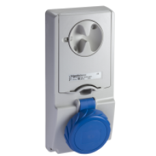 82181 - Unika interlocked socket - 16 A - 2P + E - 200...250 V AC - IP65 - panel, Schneider Electric