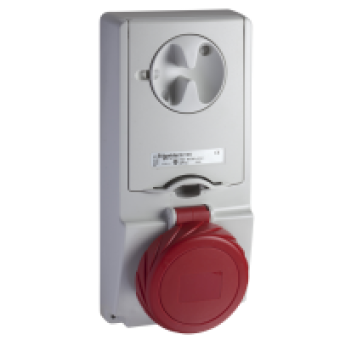 82197 - Unika interlocked socket - 32 A - 3P + N + E - 380...415 V AC - IP65 - panel, Schneider Electric