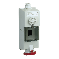 82783 - Isoblock interlocked socket - 63 A - 3P + N + E - 380...415 V AC - IP65 - wall, Schneider Electric