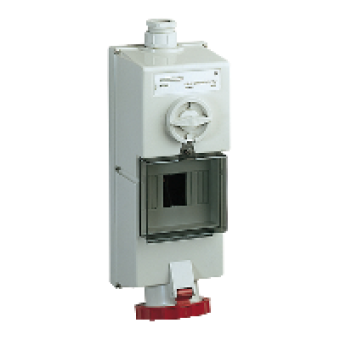 82783 - Isoblock interlocked socket - 63 A - 3P + N + E - 380...415 V AC - IP65 - wall, Schneider Electric