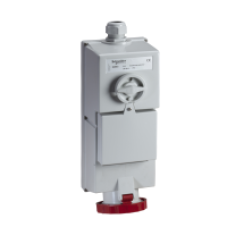 82883 - Isoblock interlocked socket - 63 A - 3P + N + E - 380...415 V AC - IP65 - wall, Schneider Electric