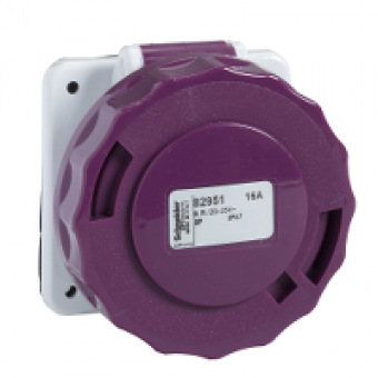 82951 - PratiKa industrial socket - 16 A - 2P - 20...25 V AC - IP67, Schneider Electric