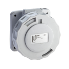 82963 - PratiKa industrial socket - 16 A - 2P - 20...25 V DC - IP67, Schneider Electric