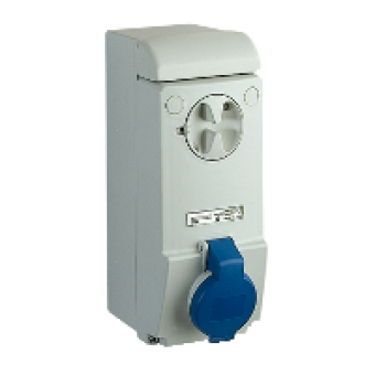 83031 - Unika interlocked socket - 16 A - 2P + E - 200...250 V AC - IP44 - wall, Schneider Electric