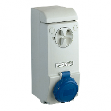 83081 - Unika interlocked socket - 16 A - 2P + E - 200...250 V AC - IP65 - wall, Schneider Electric