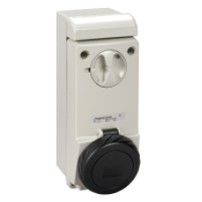83098 - Unika interlocked socket - 32 A - 3P + E - 480...500 V AC - IP65 - wall, Schneider Electric