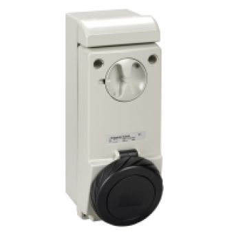 83098 - Unika interlocked socket - 32 A - 3P + E - 480...500 V AC - IP65 - wall, Schneider Electric