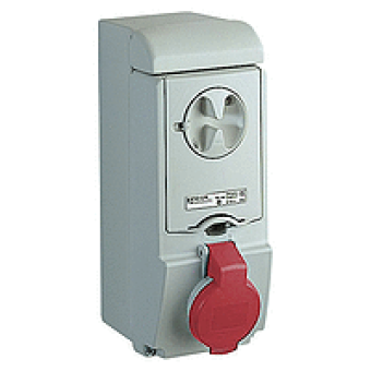 83136 - Unika interlocked socket - 16 A - 3P + N + E - 380...415 V AC - IP44 - wall, Schneider Electric