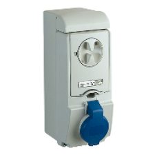 83142 - Unika interlocked socket - 32 A - 2P + E - 200...250 V AC - IP44 - wall, Schneider Electric
