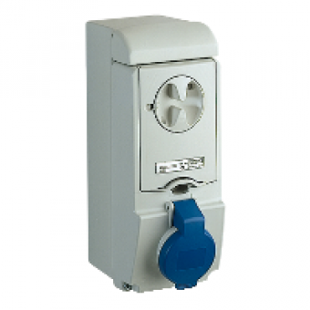 83142 - Unika interlocked socket - 32 A - 2P + E - 200...250 V AC - IP44 - wall, Schneider Electric 83142 - Unika interlocked socket - 32 A - 2P + E - 200...250 V AC - IP44 - wall, Schneider Electric