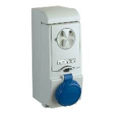 83181 - Unika interlocked socket - 16 A - 2P + E - 200...250 V AC - IP65 - wall, Schneider Electric