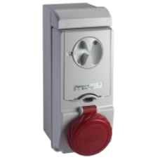 83186 - Unika interlocked socket - 16 A - 3P + N + E - 380...415 V AC - IP65 - wall, Schneider Electric