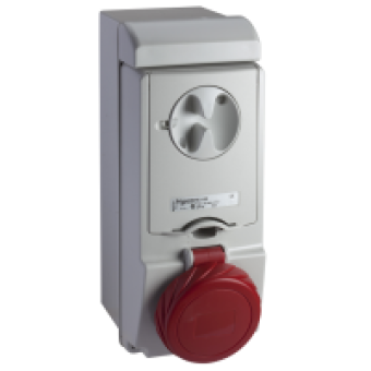 83186 - Unika interlocked socket - 16 A - 3P + N + E - 380...415 V AC - IP65 - wall, Schneider Electric