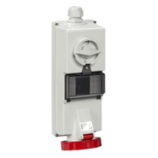 83795 - Isoblock interlocked socket - 32 A - 3P + E - 380...415 V AC - IP65 - wall, Schneider Electric