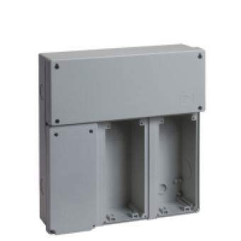 83923 - PratiKa modular basis - 3 sockets with junction box - 340x360, Schneider Electric