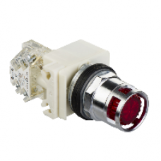9001K3L7RH13 - red illuminated pushbutton Ø 30 - flush spring return - 230 V - 1OC, Schneider Electric