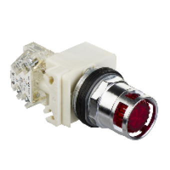 9001K3L7RH13 - red illuminated pushbutton Ø 30 - flush spring return - 230 V - 1OC, Schneider Electric