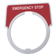 9001KN205 - 30MM LEGEND PLATE - EMERG STOP RED, Schneider Electric
