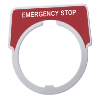 9001KN205 - 30MM LEGEND PLATE - EMERG STOP RED, Schneider Electric
