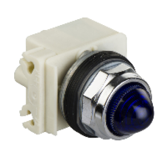 9001KP7L9 - round pilot light Ø 30 - blue - incandescent BA 9s - 220/240 V AC - IP66, Schneider Electric