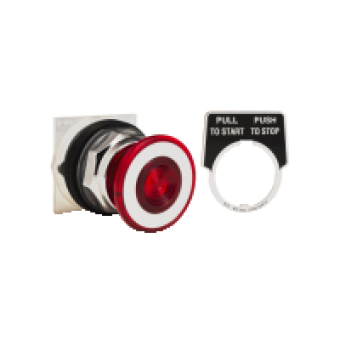 9001KR9R - 30MM PUSH-PULL OPERATOR RED KNOB, Schneider Electric