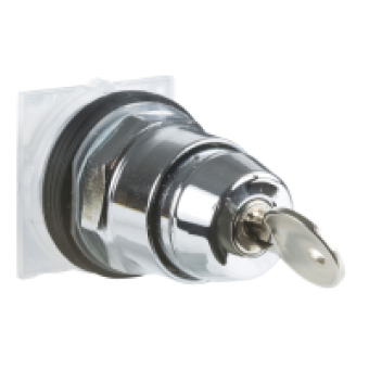 9001KS43K5R - selector switch Ø 30 - 3 position - key operated - Ronis 455 - center withdrawal, Schneider Electric