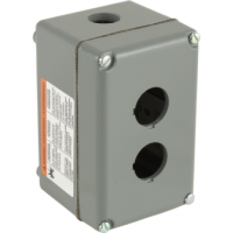 9001KY2 - empty control station - 9001K - aluminium - 2 cut-outs Ø 30, Schneider Electric
