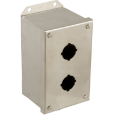 9001KYSS2 - empty control station - 9001K - stainless steel - 2 cut-outs Ø 30, Schneider Electric