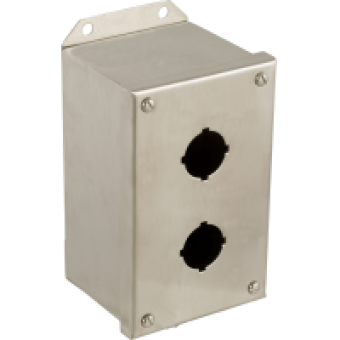 9001KYSS2 - empty control station - 9001K - stainless steel - 2 cut-outs Ø 30, Schneider Electric