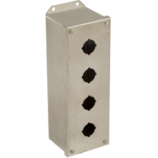 9001KYSS4 - empty control station - 9001K - stainless steel - 4 cut-outs Ø 30, Schneider Electric