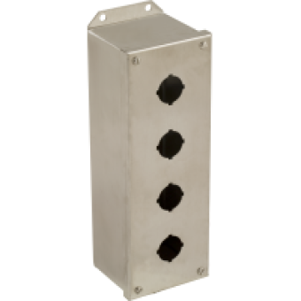 9001KYSS4 - empty control station - 9001K - stainless steel - 4 cut-outs Ø 30, Schneider Electric