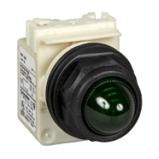 9001SKP7G9 - octagonal pilot light Ø 30 - green - incandescent BA 9s - 230 V AC - IP66, Schneider Electric