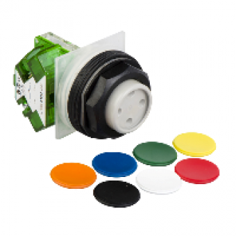 9001SKR3UH5 - 7 colors choice pushbutton Ø 30 - projecting spring return- 1NO, Schneider Electric