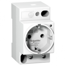 A9A15035 - DIN socket iPC-2P+E -16A-250VAC- VDE 0620 -german std-with volt.pres.indic.light, Schneider Electric