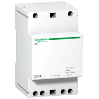 A9A15215 - Acti 9 modular bell transfomer iTR - 230 V 50..60 Hz - output 12..24 V - 25 VA, Schneider Electric A9A15215 - Acti 9 modular bell transfomer iTR - 230 V 50..60 Hz - output 12..24 V - 25 VA, Schneider Electric