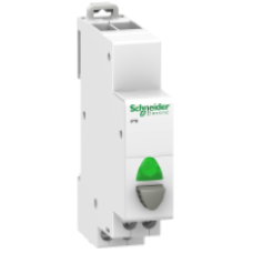 A9E18036 - Acti9 iPB 1NO single push button grey - indicator light Green 110-230Vac, Schneider Electric