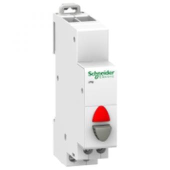A9E18039 - Acti9 iPB 1NC single push button grey - indicator light red 12-48Vac/dc, Schneider Electric