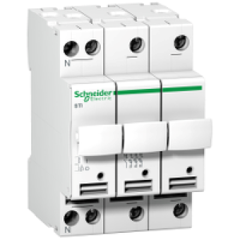 A9N15657 - Acti 9 - fuse-disconnector STI - 3 poles + N - 10 A - for fuse 8.5 x 31.5 mm, Schneider Electric A9N15657 - Acti 9 - fuse-disconnector STI - 3 poles + N - 10 A - for fuse 8.5 x 31.5 mm, Schneider Electric